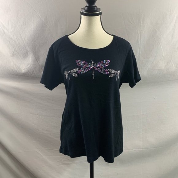 Butterfly Rhinstone T- Shirt - Picture 2 of 5